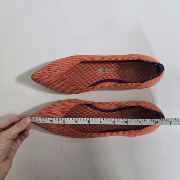 Rothy’s Persimmon The Point Orange Ballet Flats slip on shoes womens size W9.5 - Picture 8 of 8
